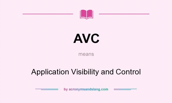 What does AVC mean? It stands for Application Visibility and Control