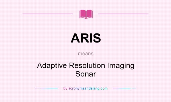 What does ARIS mean? It stands for Adaptive Resolution Imaging Sonar