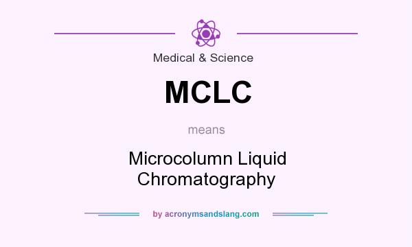 What does MCLC mean? It stands for Microcolumn Liquid Chromatography
