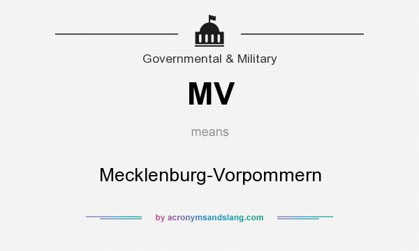 What does MV mean? It stands for Mecklenburg-Vorpommern