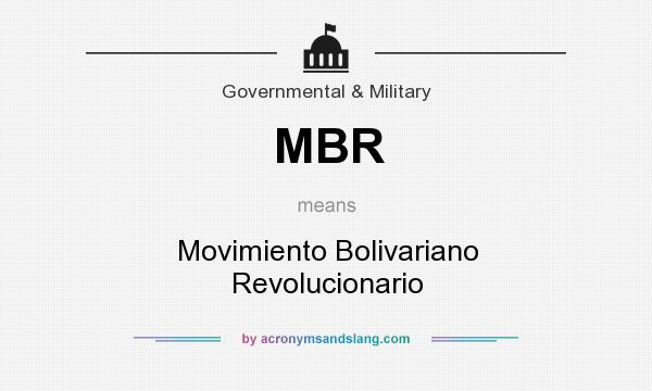 What does MBR mean? It stands for Movimiento Bolivariano Revolucionario