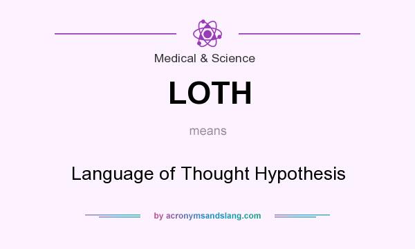 What does LOTH mean? It stands for Language of Thought Hypothesis