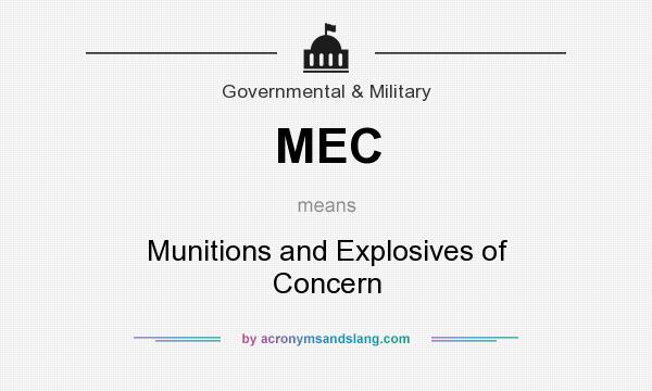 What does MEC mean? It stands for Munitions and Explosives of Concern