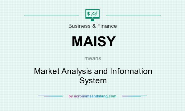 What does MAISY mean? It stands for Market Analysis and Information System