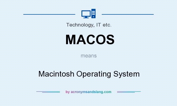 What does MACOS mean? It stands for Macintosh Operating System