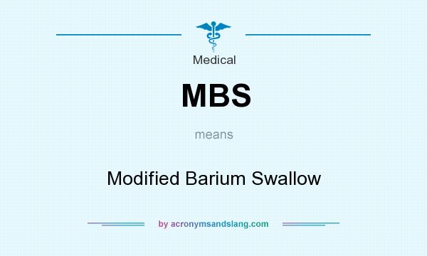 What does MBS mean? It stands for Modified Barium Swallow