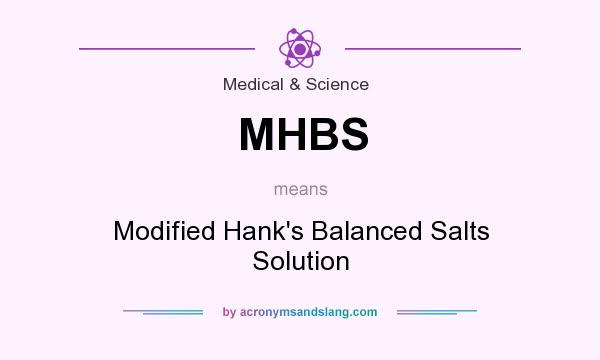 What does MHBS mean? It stands for Modified Hank`s Balanced Salts Solution