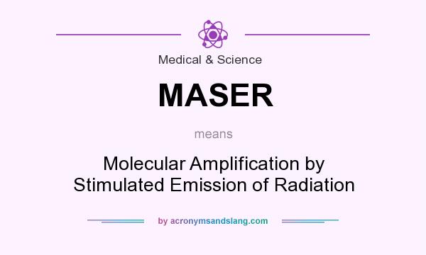 What does MASER mean? It stands for Molecular Amplification by Stimulated Emission of Radiation
