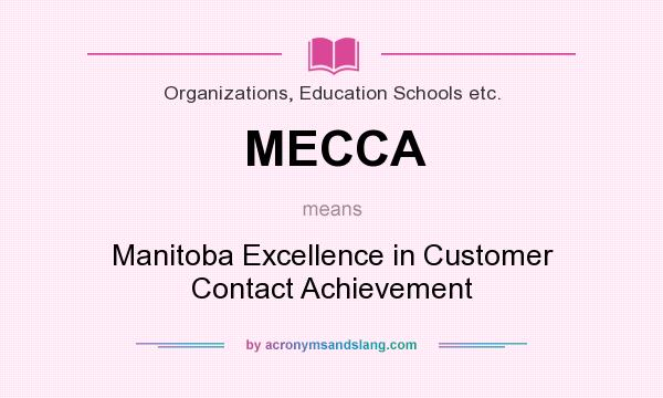 What does MECCA mean? It stands for Manitoba Excellence in Customer Contact Achievement