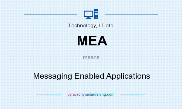 What does MEA mean? It stands for Messaging Enabled Applications