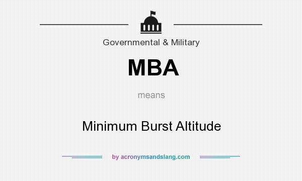 What does MBA mean? It stands for Minimum Burst Altitude