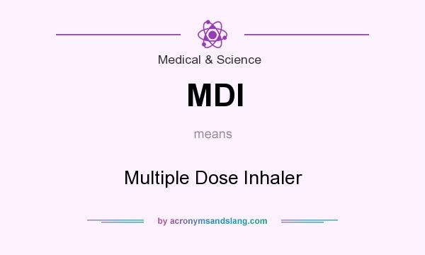 What does MDI mean? It stands for Multiple Dose Inhaler