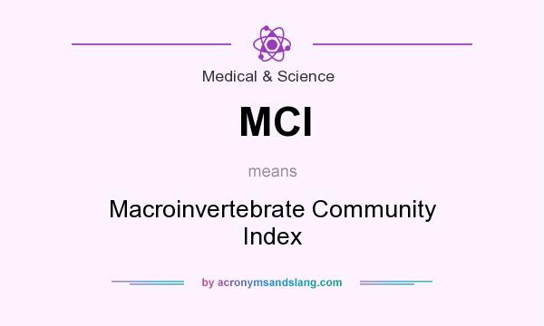 What does MCI mean? It stands for Macroinvertebrate Community Index