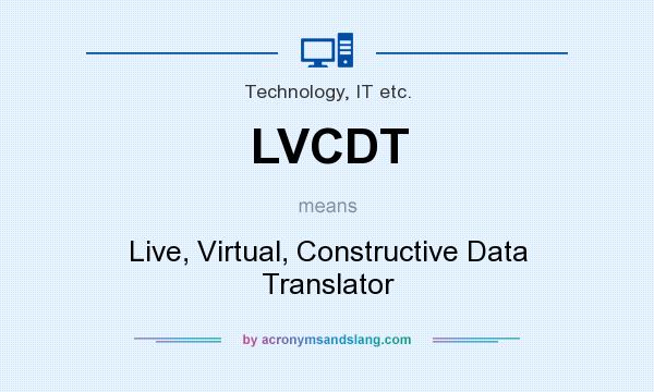 What does LVCDT mean? It stands for Live, Virtual, Constructive Data Translator
