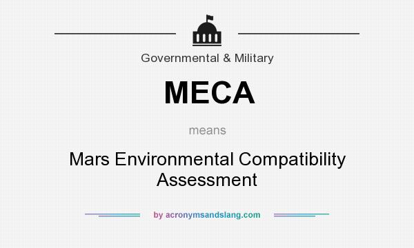 What does MECA mean? It stands for Mars Environmental Compatibility Assessment