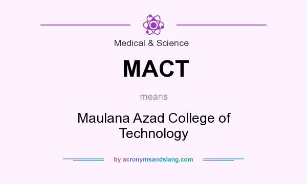 What does MACT mean? It stands for Maulana Azad College of Technology