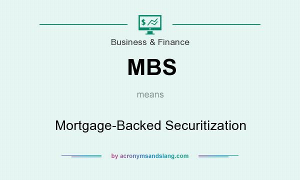What does MBS mean? It stands for Mortgage-Backed Securitization