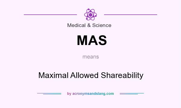 What does MAS mean? It stands for Maximal Allowed Shareability