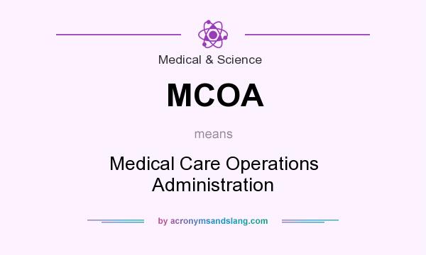 What does MCOA mean? It stands for Medical Care Operations Administration