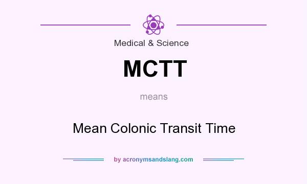 What does MCTT mean? It stands for Mean Colonic Transit Time