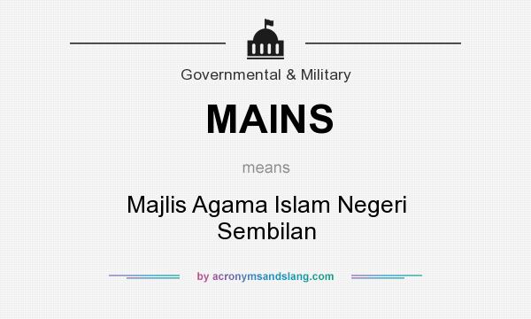 What does MAINS mean? It stands for Majlis Agama Islam Negeri Sembilan