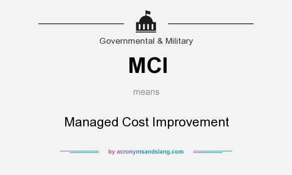 What does MCI mean? It stands for Managed Cost Improvement