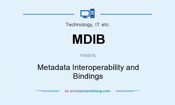 What does MDIB mean? It stands for Metadata Interoperability and Bindings
