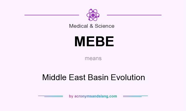 What does MEBE mean? It stands for Middle East Basin Evolution