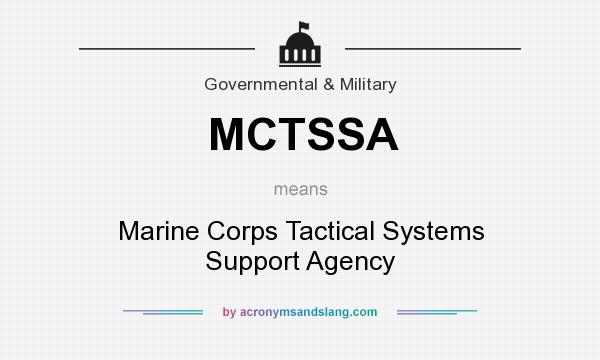 What does MCTSSA mean? It stands for Marine Corps Tactical Systems Support Agency