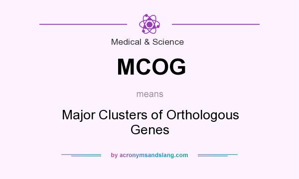 What does MCOG mean? It stands for Major Clusters of Orthologous Genes