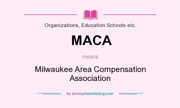 What does MACA mean? It stands for Milwaukee Area Compensation Association