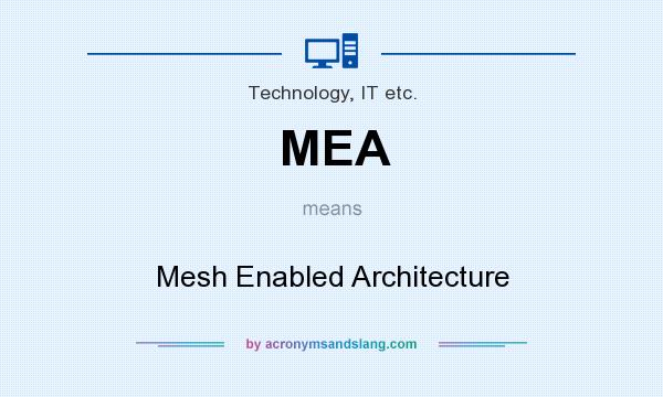 What does MEA mean? It stands for Mesh Enabled Architecture