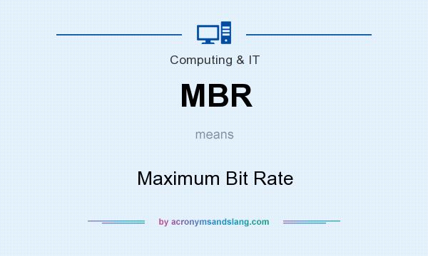 What does MBR mean? It stands for Maximum Bit Rate