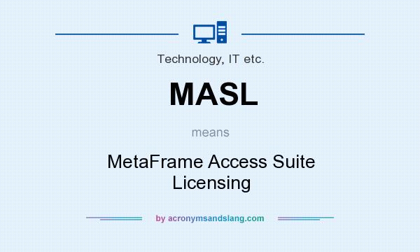 What does MASL mean? It stands for MetaFrame Access Suite Licensing