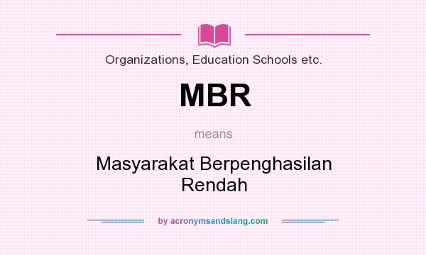 What does MBR mean? It stands for Masyarakat Berpenghasilan Rendah