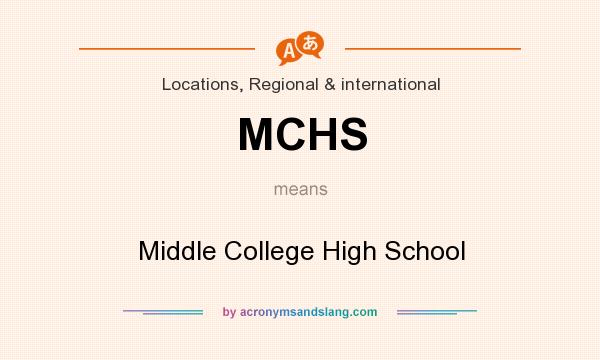 What does MCHS mean? It stands for Middle College High School