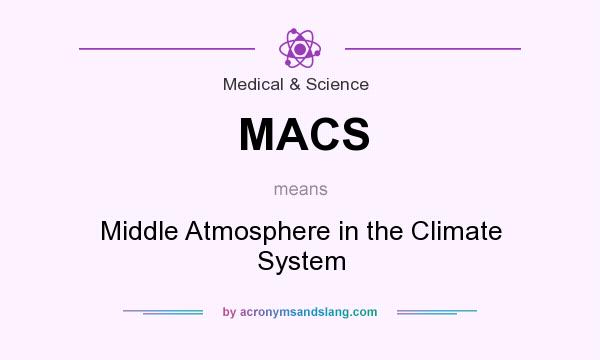 What does MACS mean? It stands for Middle Atmosphere in the Climate System
