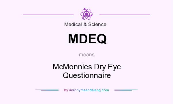 What does MDEQ mean? It stands for McMonnies Dry Eye Questionnaire
