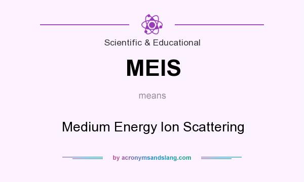 What does MEIS mean? It stands for Medium Energy Ion Scattering