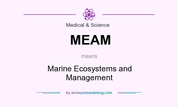 What does MEAM mean? It stands for Marine Ecosystems and Management