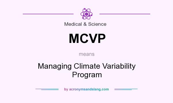 What does MCVP mean? It stands for Managing Climate Variability Program