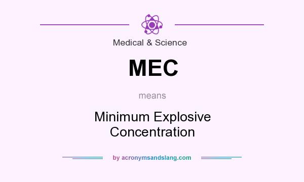 What does MEC mean? It stands for Minimum Explosive Concentration