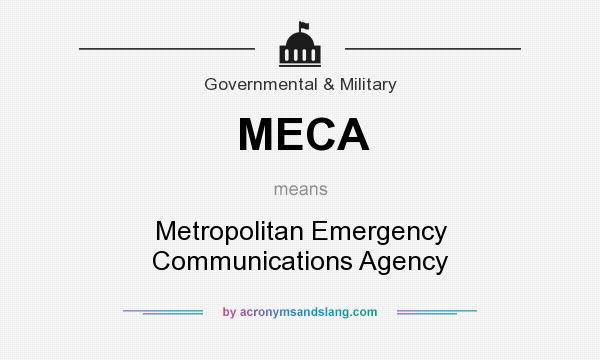 What does MECA mean? It stands for Metropolitan Emergency Communications Agency