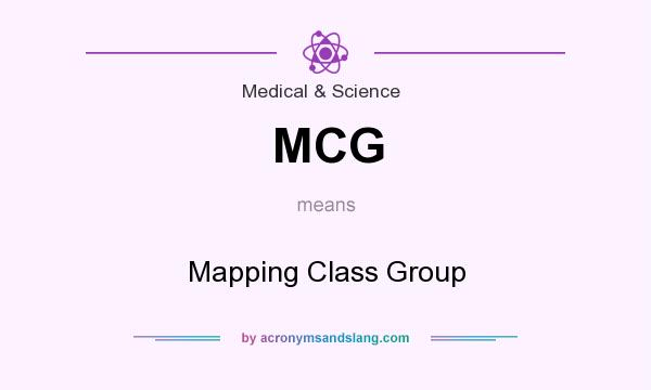 What does MCG mean? It stands for Mapping Class Group