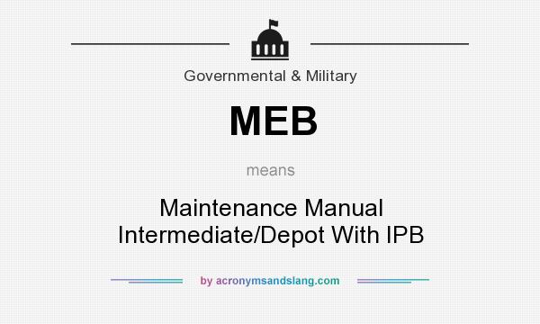 What does MEB mean? It stands for Maintenance Manual Intermediate/Depot With IPB
