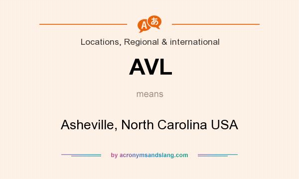 What does AVL mean? It stands for Asheville, North Carolina USA