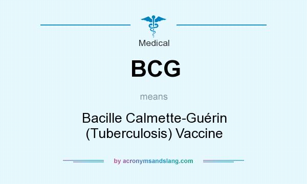 What does BCG mean? It stands for Bacille Calmette-Guérin (Tuberculosis) Vaccine