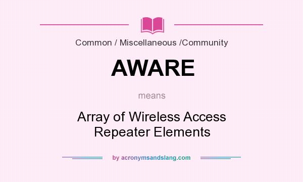 What does AWARE mean? It stands for Array of Wireless Access Repeater Elements