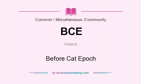 What does BCE mean? It stands for Before Cat Epoch