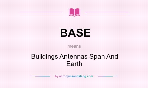What does BASE mean? It stands for Buildings Antennas Span And Earth